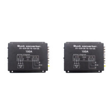 2X 100A  24V to 12V Car Power Converter Electric Converter with Temperature Control for  Cart Club Car Truck Bus