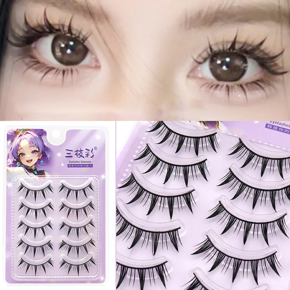 Hue-Grain Wispy Manga Lashes C Curl Multipack For Diy Makeup