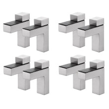 8Pcs Solid Metal Adjustable Wood/Glass Shelf Bracket Wall Mount, Brushed Silver
