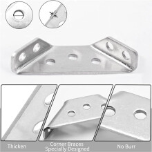 20PCS Universal Furniture Corner Connector, Angle Fasten Connector Triangle Support Frame Stainless Steel Corner Bracket