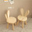 2X Small Board Stool, Cute Rabbit Ears Solid Wood Small Stool, Decorative Stool Children Chair 4