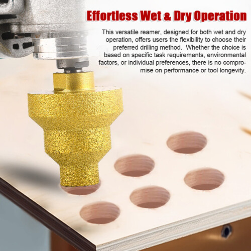 Diamond Brazed Multi-layer Tapered Reamer 10mm Wet/Dry Drill Tool 1
