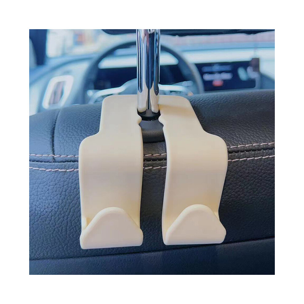 (Beige) Car Seat Headrest Hook For Purse & Coats Beige 6017806820088