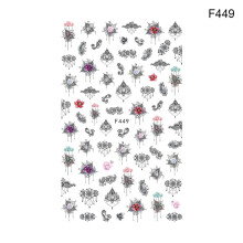 (F449) Autocollants Ongles Licorne Fleur Élégant