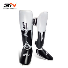 (White, L) Muay Thai MMA Shin Guards & Ankle Pads