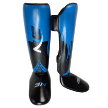(Blue, M) Muay Thai MMA Shin Guards & Ankle Pads