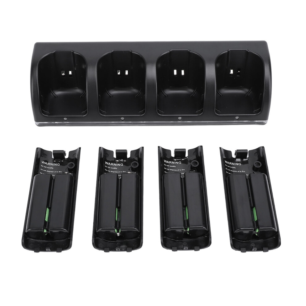 Controller Charging Dock For Wii Remotes With 4X 2800Mah Batteries Black 7601385818209