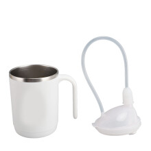 Gobelet de convalescence avec paille 450 ml argent 304SS