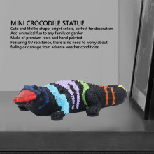 Playful Mini Crocodile Sculpture, Resin