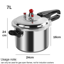 7L Home Aluminum Dual Handle Pressure Cooker Kitchen Catering Cookware