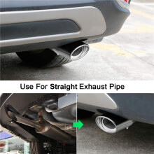 3X Roestvrijstalen Auto-Uitlaattip, 2,1 Inch Tot 1,5 Inch Universele Auto-Uitlaatpijp Modificatie Staart Keel Uitlaatpijp (Zilver)