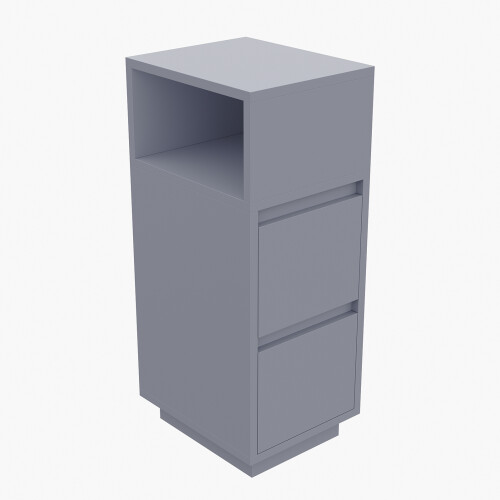 Living And Home Minimalist Bedside Table with Drawers, Grey 2