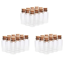 60 Pcs Vials Bottles Glass Bottle with Cork Stopper Wish Bottles, for Weddings, Creations and Decorations(10Ml )