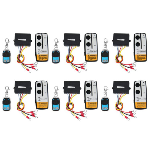 6X 12V 12Volt 50Ft Winch Wireless Remote Control Set for Truck  ATV Warn Ramsey