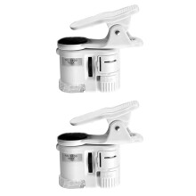 2X 100X Zoom Clip- Microscope with LED Light, Portable Magnifier Loupe Pocket Magnifying Lens Glass