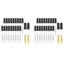40 Stuks 1 Ml Glazen Vloeistofdruppelaars, Oogdruppelpipetten met Zwarte Zuignap, voor Make- Kunstvloeistof, Rechte Puntstijl