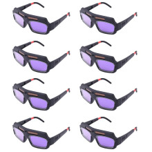 8Pc Solar Powered Auto Darkening Welding Mask Helmet Goggles  Glasses Arc Anti-Shock Lens for Eye Protection