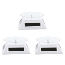 3X White Solar/Battery Powered Rotating Stand Product Display Art Jewellery Exhibition Photography