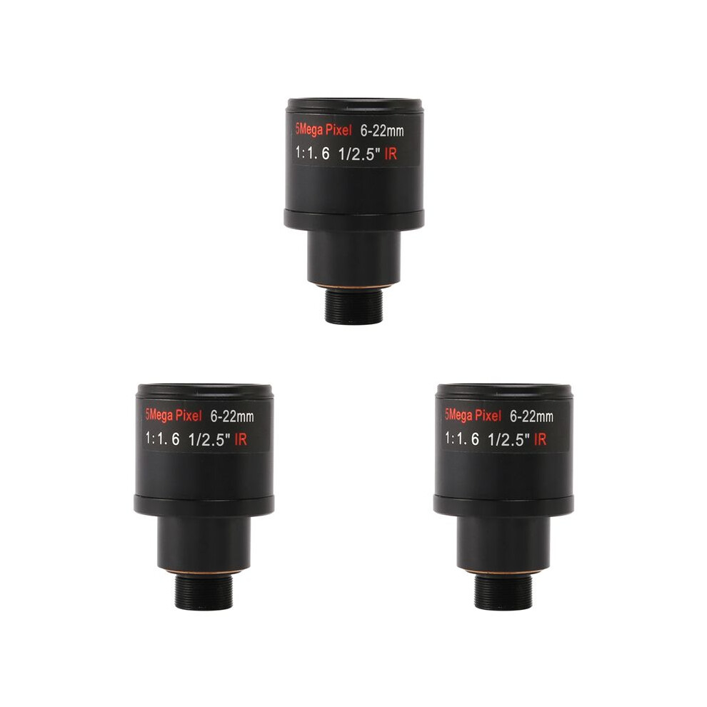 3X Cctv Lens 1/2.5 Inch 6-22Mm 5Mp M12 Mount Varifocal Lens F1.6 For 4Mp/5Mp Cmos/Ccd Sensor Security Ip/Ahd Camera 6133606756256