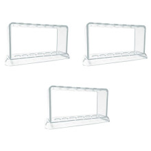 3X Kunststoff Klarer Reagenzglas Tube Halter 6 Loch Ständer Labor Reagenzglas Tube Ständer Regal Schul Bedarf Labor Ausstattung 16,7 x 8 x 3 cm