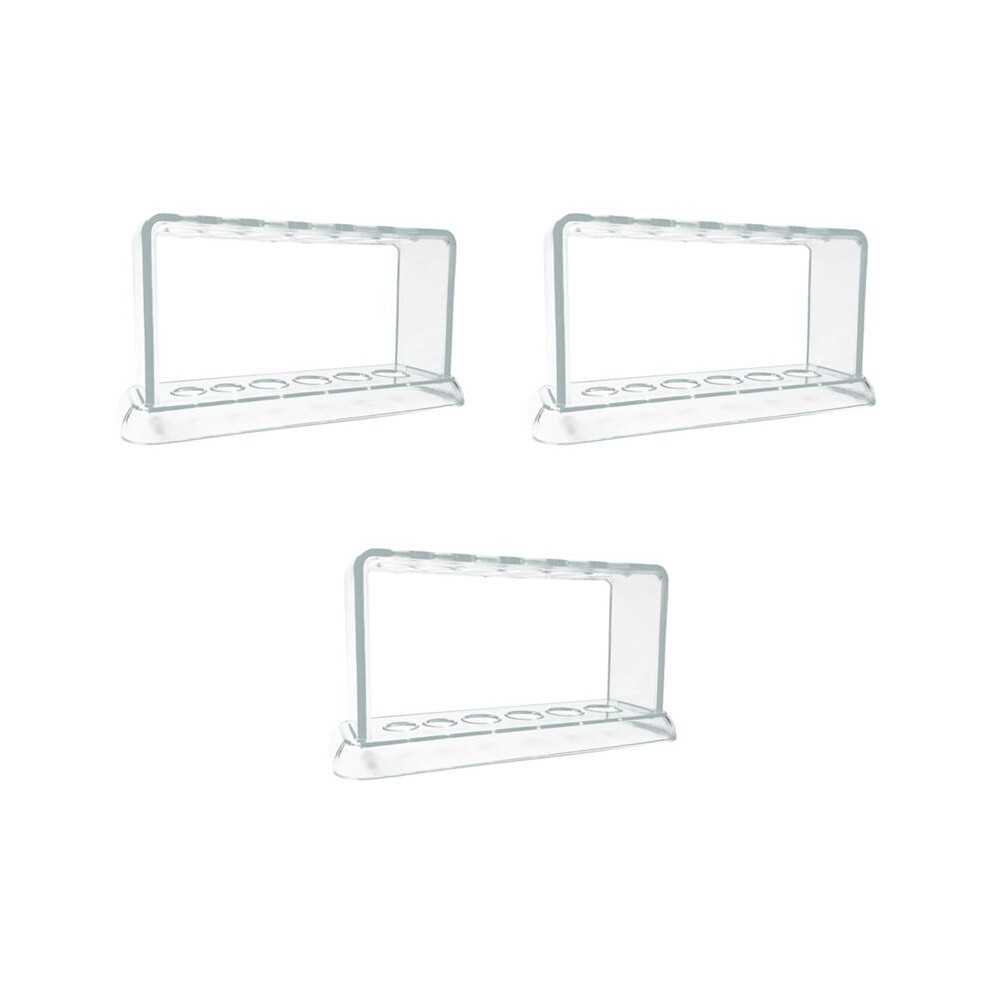 3X Plastic Clear Test Tube Rack 6 Holes Stand Lab Test Tube Stand Shelf School Supply Lab Equipment 16.7X8x3 Cm 6032434143101