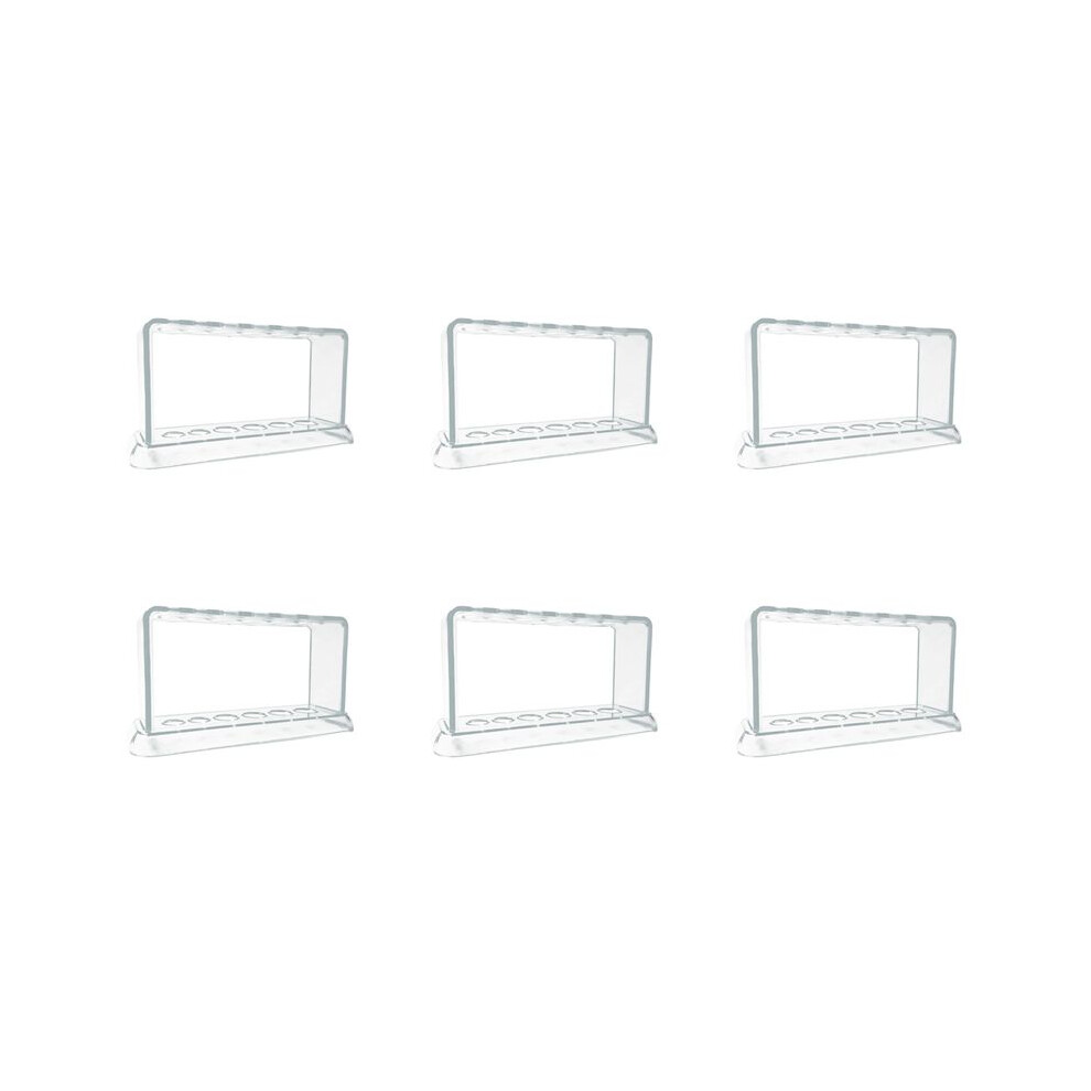 6X Plastic Clear Test Tube Rack 6 Holes Stand Lab Test Tube Stand Shelf School Supply Lab Equipment 16.7X8x3 Cm 6031482805160