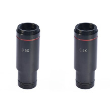 2pcs 0.5X C Mount Microscope Adapter 23.2mm Electronic Eyepiece Reduction Lens 0.5X Microscope Relay Lens