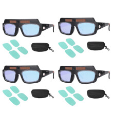 4X Solar Betriebene Auto Verdunkelung Schweiß Maske Helm Brille Schweißer Brille Arc Anti-Shock Linse