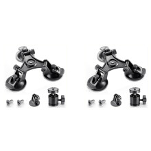 2X Car Holder Triple Vacuum Suction Cup Mount for Osmo Pocket Camera Stabilizer Accessory with Expansion Adapter