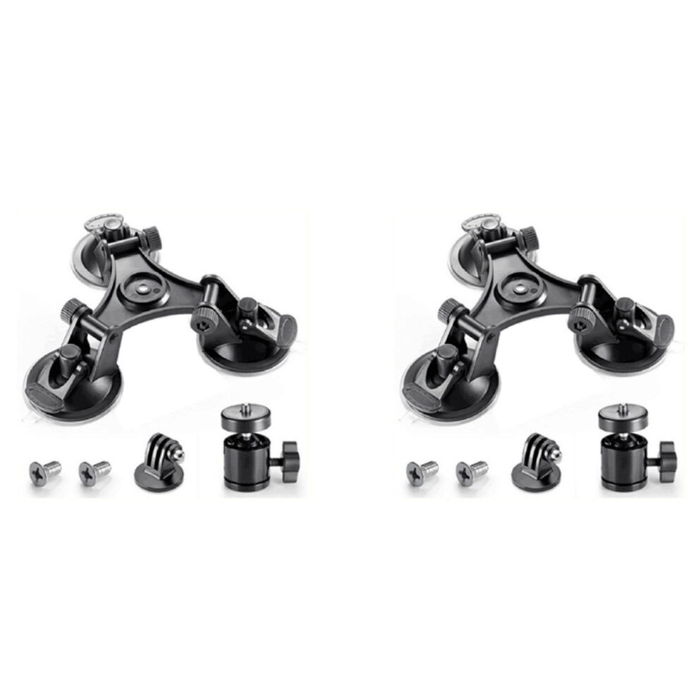 2X Car Holder Triple Vacuum Suction Cup Mount For Osmo Pocket Camera Stabilizer Accessory With Expansion Adapter 4713913836647
