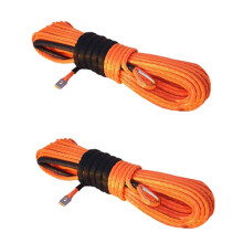 2X Syntetyczna Lina Wciągarki, PomarańCzowy 1/4 X 50 StóP Syntetyczny Kabel Linowy Wciągarki do ATV UTV SUV Truck Wciągarka do ŁOdzi