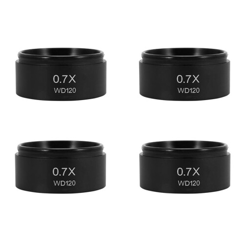4pcs WD120 0.7X Trinocular Stereo Microscope Auxiliary Objective Lens Barlow Lens 48mm Thread