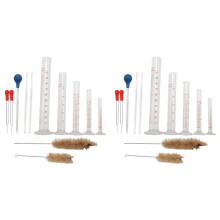 10X Graduated Cylinder Set,Borosilicate Glass Measuring Cylinders in with Pipettes/Stirring Rods/Clean Brush