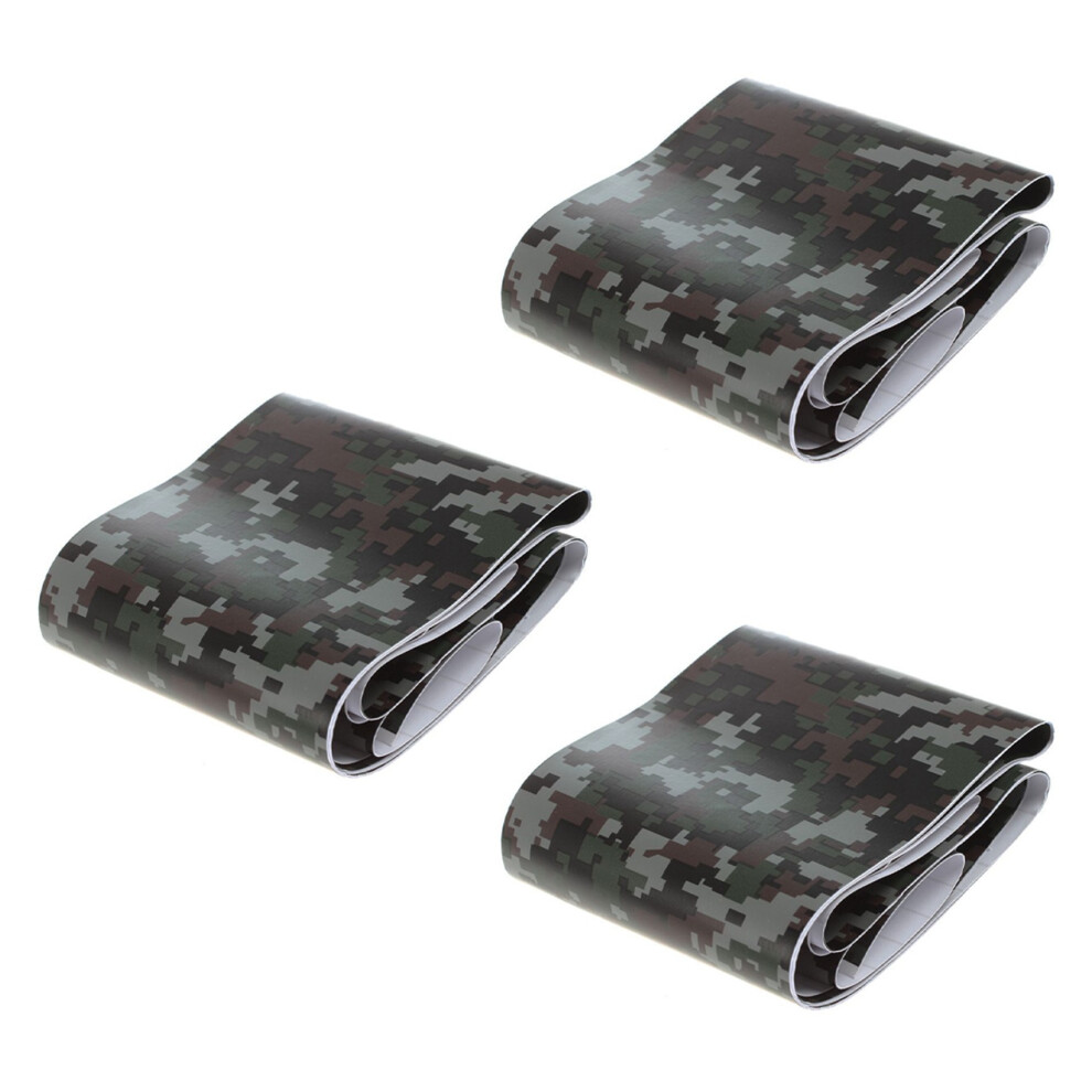 3 Roll Carbon Fiber Motorcycle PVC Vinyl Army Sticker CAMO Woodland Camouflage Sticker Black Digital Camouflage 152X10cm-image-OPC-PS9VVVS-NEW