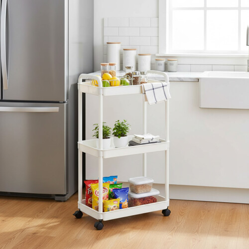 (3 Tier) Mobile Storage Cart with Wheels for Kitchen & Bathroom 1