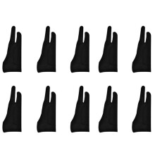 10-Pack Konstnärshandskar För Surfplatta Digital Rithandske Två Fingrar Förtjocka Handflatan Avvisande Handske För Grafikkudde (S)
