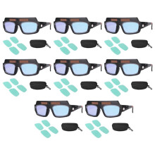 8X Solar Powered Auto Darkening Welding Mask Helmet Goggles Glasses Arc Anti-Shock Lens with Storage Case