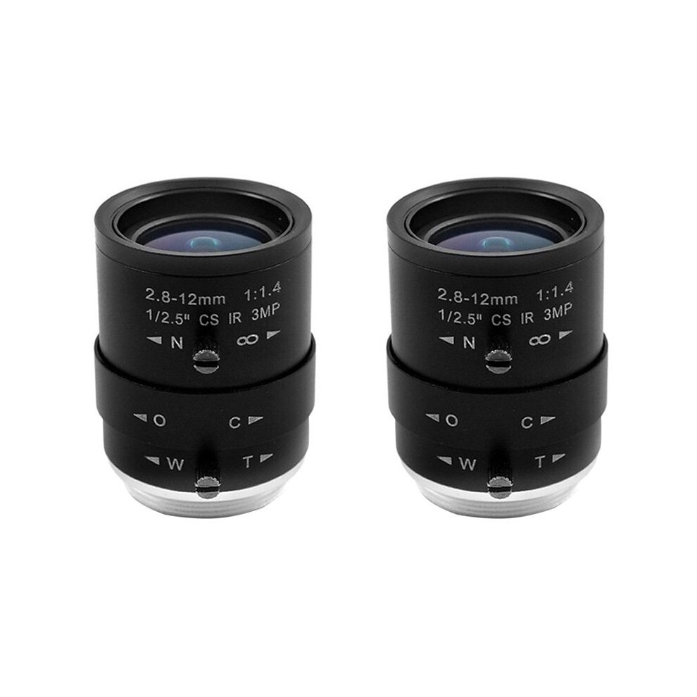 2X 3Mp Hd Cctv Camera Lens 2.8-12Mm Varifocal Manual Zoom Focus Cs Mount For Industrial Security Cameras 6033590029704