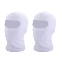 2X Outdoor Full Face Mask Spandex Balaclava Thin Motorcycle Cycling Ski CS Mask White