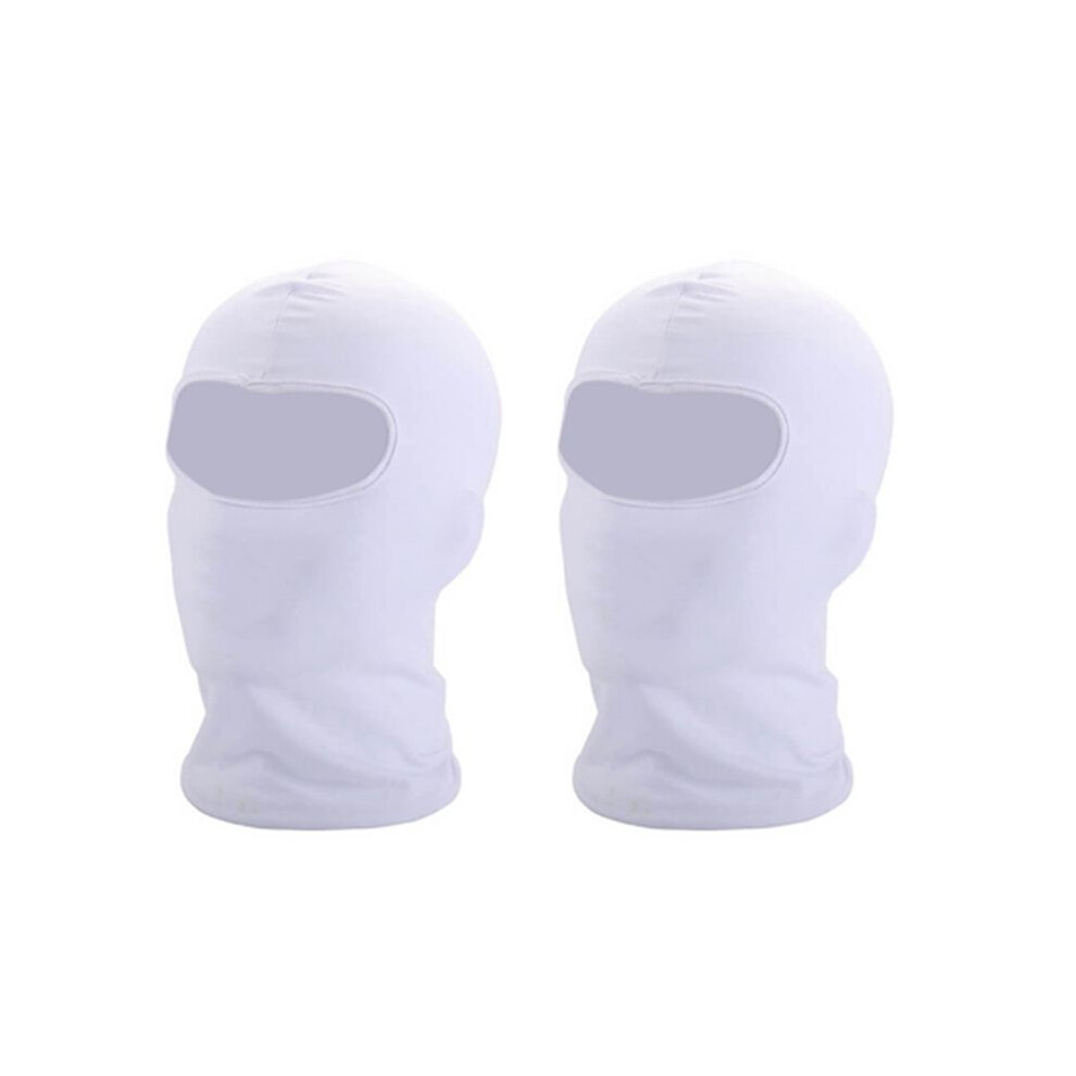 2X Outdoor Full Face Mask Spandex Balaclava Thin Motorcycle Cycling Ski CS Mask White-image-OPC-PRXWVG2-NEW