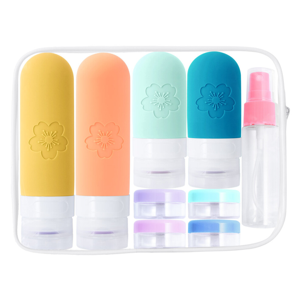 Hue-Grain (Yellow Series) 17Pc Silicone Travel Bottles Set For Toiletries