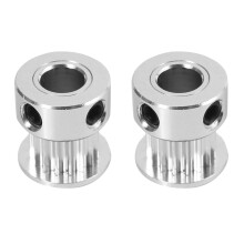 2X Aluminum GT2 16 Teeth 6mm Bore Timing Belt Pulley Flange Synchronous Wheel for 3D Printer