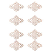 8X Lotes De Madera Tallada Aplique De Revestimiento Largo Paredes De Flores Sin Pintar Armarios Tipo De DecoracióN De La Puerta: 21X15 Cm