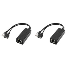 2X Módulo de Fuente de Alimentación PoE Ethernet 802.3Af/At con Interfaz USB de 48 V A 5 V para Equipos Electrónicos con Cámara IP