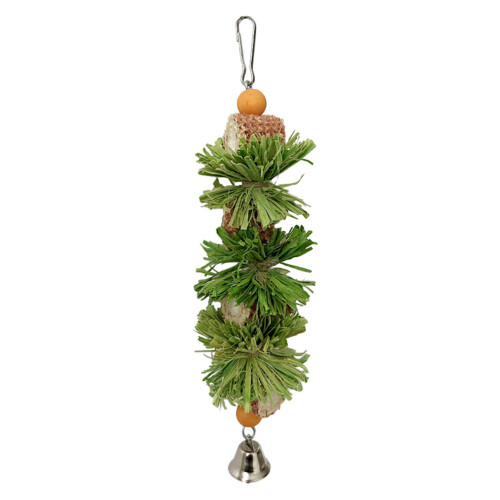 (B) Corn Husk Bird Chew Toy with Rope for Cage