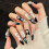 (L) 10PCS Flash Cat Eye False Nails for Women 1
