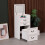 Westwood WestWood White LED Vanity Dressing Table w/ 3 Drawers Flip Mirror Storage Stool 1
