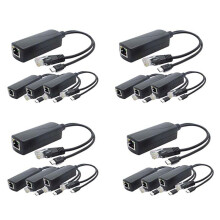 16-Pack 5V PoE-Splitter, 48V Naar 5V 2,4A-Adapter met Micro-USB-Stekker, voor IP-Camera, Tablets, voor Raspberry Pi en Meer