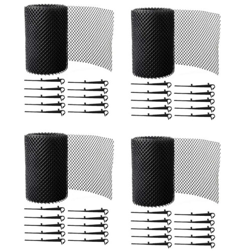 Strainer 4 Set Gutter Guard Mesh Protector Screen Roll Anti- Falling Leaf Guard Leaf Protection Cover to Gutter Drain