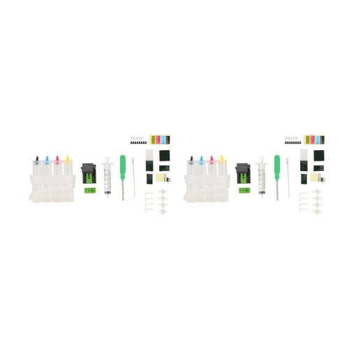 2X Inkjet Printer Continuous Ink Supply System Universal Color Ciss DIY Kit Accessory Cartridge Replacement for